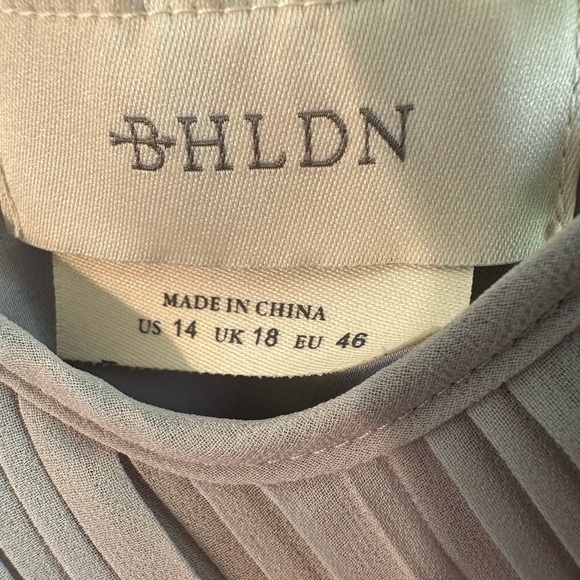 NWT BHLDN Anthropologie 14 Madrie Maxi Dress Fog Grey Bridesmaid Halter Chiffon - Picture 5 of 13